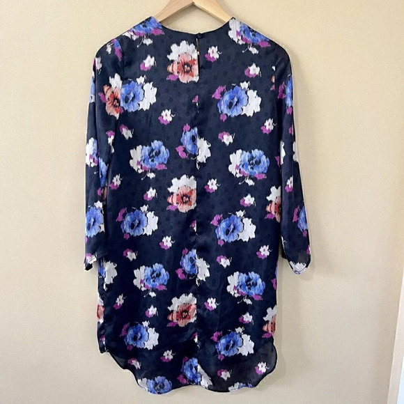 •SOLD•|Topshop| Floral Overlay Sheath Dress -High/Low Hem US4/EUR36/UK8 -VG - Picture 5 of 7